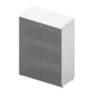 Glastürenschrank ARLON OFFICE, 3 Ordnerhöhen, Glastüren ohne Rahmen, B 900 x T 450 x H 1232 mm, weiß/weiß Glastürenschrank ARLON OFFICE, 3 Ordnerhöhen, Glastüren ohne Rahmen, B 900 x T 450 x H 1232 mm, weiß/weiß