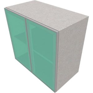 Glastürenschrank SOLUS PLAY, 2 Ordnerhöhen, grifflos, satiniert, B 800 x T 440 x H 748 mm, Ceramic grey Glastürenschrank SOLUS PLAY, 2 Ordnerhöhen, grifflos, satiniert, B 800 x T 440 x H 748 mm, Ceramic grey