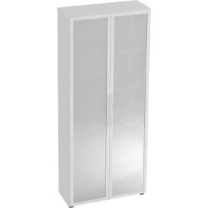 Glastürenschrank TARA, 5 Ordnerhöhen, B 800 x T 346 x H 1880 mm, lichtgrau Glastürenschrank TARA, 5 Ordnerhöhen, B 800 x T 346 x H 1880 mm, lichtgrau