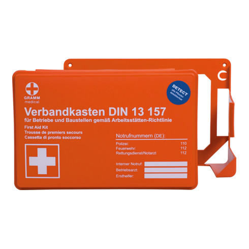 Gramm Medical Betriebsverbandkasten MINI detect, DIN 13 157, orange
