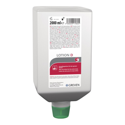 GREVEN® Hautpflegelotion Lotion D silikonfrei,parfümiert 2l