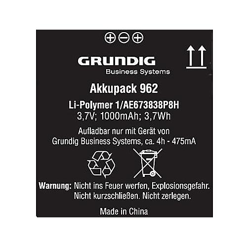Grundig Akku 962, Li-Polymer, 1.000 mAh, für Digta 7-Serie, 3,7 V