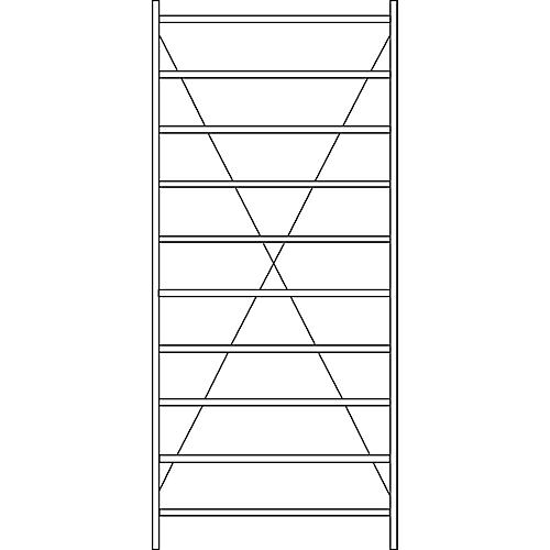 Grundregal R 3000, 10 Böden, B 1345 mm x T 600 mm, Böden lackiert