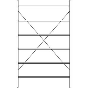 Grundregal R 3000, 6 Böden, B 1345 mm x T 500 mm, Böden lackiert Grundregal R 3000, 6 Böden, B 1345 mm x T 500 mm, Böden lackiert