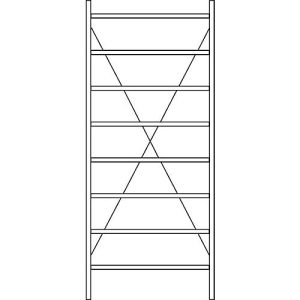 Grundregal R 3000, 8 Böden, B 1055 mm x T 300 mm, Böden verzinkt Grundregal R 3000, 8 Böden, B 1055 mm x T 300 mm, Böden verzinkt