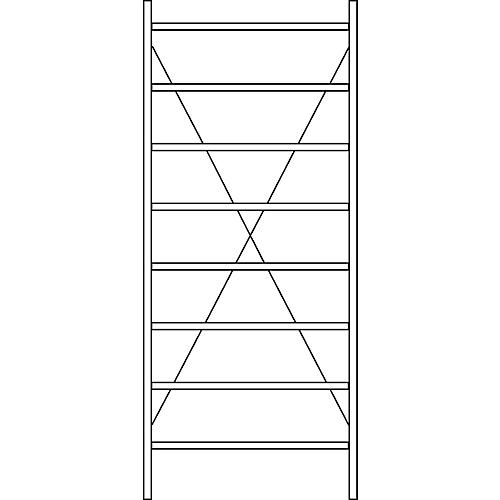 Grundregal R 3000, 8 Böden, B 1055 mm x T 600 mm, Böden verzinkt
