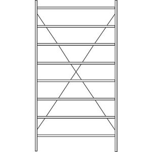 Grundregal R 3000, 8 Böden, B 1345 mm x T 400 mm, Böden verzinkt Grundregal R 3000, 8 Böden, B 1345 mm x T 400 mm, Böden verzinkt