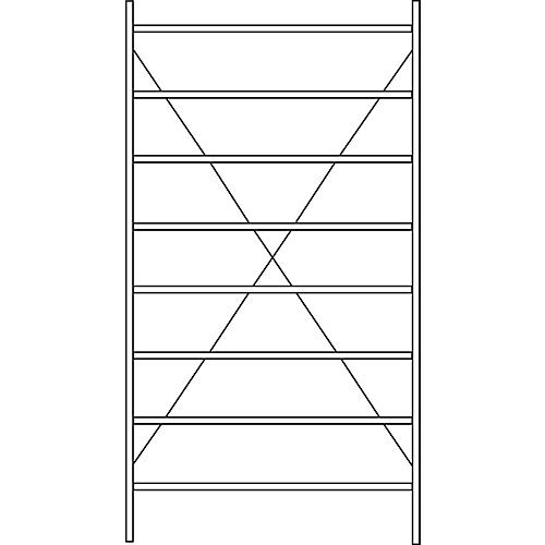 Grundregal R 3000, 8 Böden, B 1345 mm x T 400 mm, Böden verzinkt