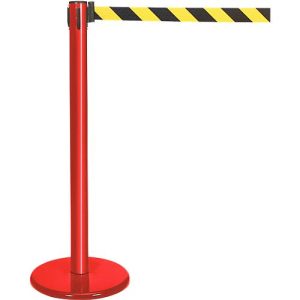 Gurtpfosten rot, Gurt schwarz/gelb Gurtpfosten rot, Gurt schwarz/gelb