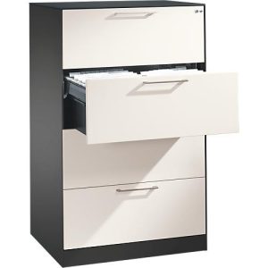 Hängeregistraturschrank ASISTO C 3000, 4 Schubladen, 2-bahnig, B 800 mm, anthrazit/weiß Hängeregistraturschrank ASISTO C 3000, 4 Schubladen, 2-bahnig, B 800 mm, anthrazit/weiß
