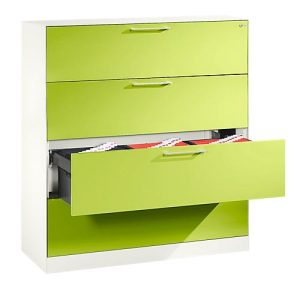 Hängeregistraturschrank ASISTO C 3000, 4 Schubladen, 3-bahnig, B 1200 mm, weiß/weiß