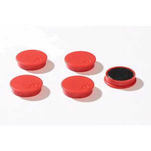 Haftmagnete, Ø 30 mm, Haftkraft ca. 700 g, 5 Stück, rot Haftmagnete, Ø 30 mm, Haftkraft ca. 700 g, 5 Stück, rot