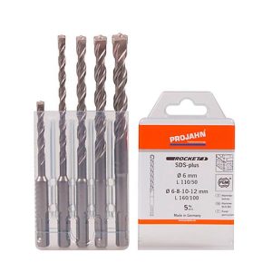 Hammerbohrer-Set PROJAHN SDS-plus ECO, 5-tlg., für Beton/Mauerwerk/Naturstein, Ø 6-12 mm Hammerbohrer-Set PROJAHN SDS-plus ECO, 5-tlg., für Beton/Mauerwerk/Naturstein, Ø 6-12 mm