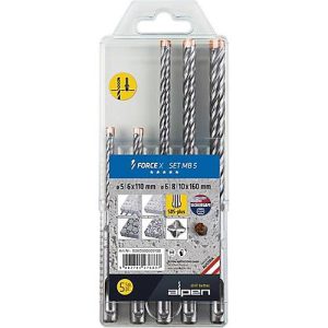 Hammerbohrersatz Force X 5-tlg.SDS-plus Ku.-Box ALPEN Hammerbohrersatz Force X 5-tlg.SDS-plus Ku.-Box ALPEN