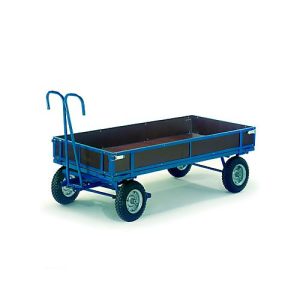 Handpritschenwagen mit Bordwänden, Räder aus Vollgummi, 2460 x 1210 mm Handpritschenwagen mit Bordwänden, Räder aus Vollgummi, 2460 x 1210 mm