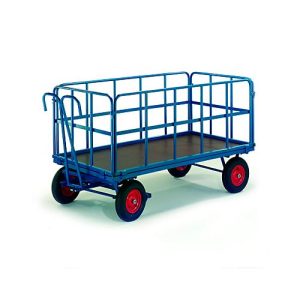 Handpritschenwagen mit Rohrgitterwänden, Räder aus Vollgummi, 1530 x 730 mm, Tragkraft 1000 kg Handpritschenwagen mit Rohrgitterwänden, Räder aus Vollgummi, 1530 x 730 mm, Tragkraft 1000 kg