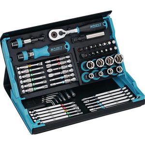 HAZET Bitsortiment SmartCase 2200SC-32, 59-teilig, Schlitz/PH/PZ/TX, Farbleitsystem, Magnetverschluss