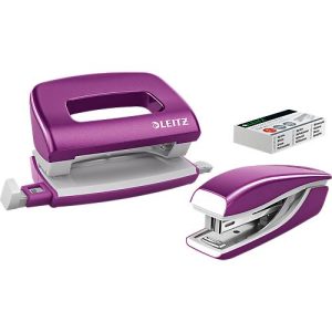 Heftgerät + Locher WOW 5561 SET, violett Heftgerät + Locher WOW 5561 SET, violett