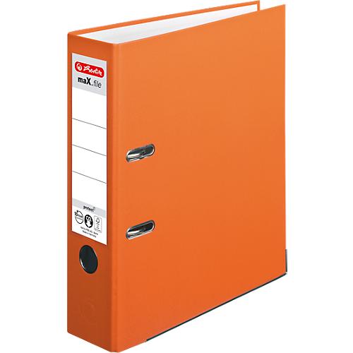 herlitz Ordner maX.file protect, DIN A4, Rückenbreite 80 mm, 20 Stück, orange