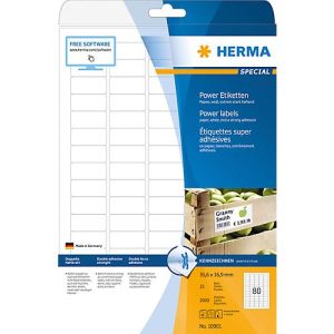 Herma Power-Etiketten Nr. 10901 auf DIN A4-Blättern, 2000 Etiketten, 25 Bogen Herma Power-Etiketten Nr. 10901 auf DIN A4-Blättern, 2000 Etiketten, 25 Bogen