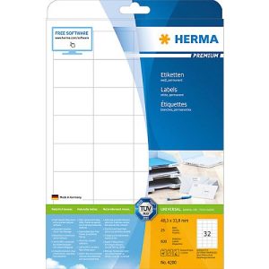 Herma Premium-Etiketten Nr. 4200 auf A4-Blättern, 800 Etiketten, 25 Bogen Herma Premium-Etiketten Nr. 4200 auf A4-Blättern, 800 Etiketten, 25 Bogen