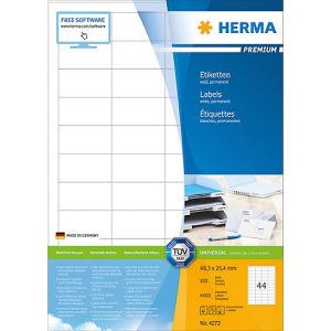 Herma Premium-Etiketten Nr. 4272 auf DIN A4-Blättern, 4400 Etiketten, 100 Bogen Herma Premium-Etiketten Nr. 4272 auf DIN A4-Blättern, 4400 Etiketten, 100 Bogen