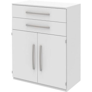 Highboard BARI, 3 OH, 2 Schubkästen, 2 Türen, 1 Boden, B 819 x T 430 x H 1117 mm, weiß Highboard BARI, 3 OH, 2 Schubkästen, 2 Türen, 1 Boden, B 819 x T 430 x H 1117 mm, weiß