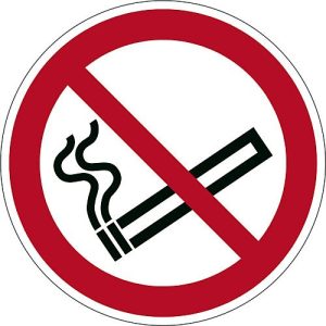 Hinweisschild Durable, rund, für den Innenbereich, Motiv „Rauchen verboten“, EN ISO 7010, selbstklebend, weiß-rot, 1 Stück Hinweisschild Durable, rund, für den Innenbereich, Motiv „Rauchen verboten“, EN ISO 7010, selbstklebend, weiß-rot, 1 Stück