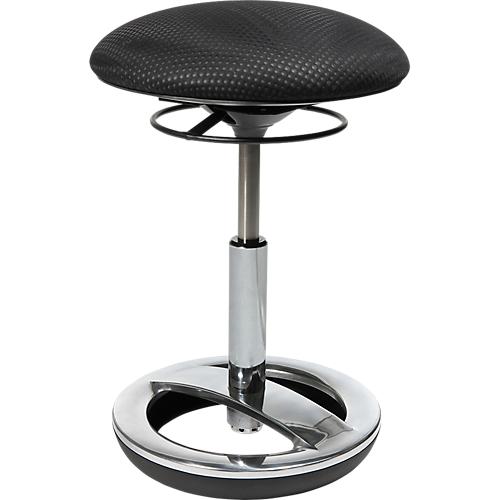 Hocker SITNESS BOB, ergonomisches Sitzen, Sitzhöhe 440 bis 570 mm, schwarz, Gestell verchromt