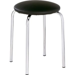 Hocker, stapelbar, 4-Fuß-Gestell, Kunstleder-Bezug, H 440 mm, schwarz Hocker, stapelbar, 4-Fuß-Gestell, Kunstleder-Bezug, H 440 mm, schwarz
