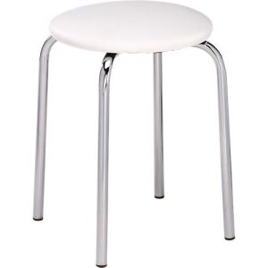 Hocker, stapelbar, 4-Fuß-Gestell, Kunstleder-Bezug, H 440 mm, weiß Hocker, stapelbar, 4-Fuß-Gestell, Kunstleder-Bezug, H 440 mm, weiß