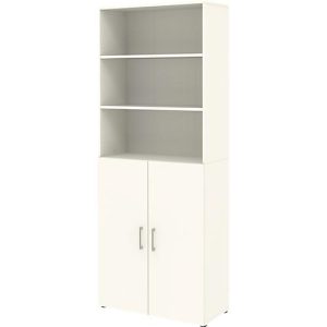Home Office Kombischrank TEMPIO, aus Holz, 2 Türen (3 OH), 6 OH, B 800 x T 340 x H 2130 mm, weiß/weiß Home Office Kombischrank TEMPIO, aus Holz, 2 Türen (3 OH), 6 OH, B 800 x T 340 x H 2130 mm, weiß/weiß