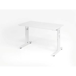 Home Office Tisch, Rechteck, C-Fuß, B 1200 x T 672 x H 650-850 mm, weiß/weiß Home Office Tisch, Rechteck, C-Fuß, B 1200 x T 672 x H 650-850 mm, weiß/weiß