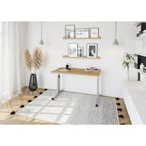 Home Office Tisch, Rechteck, C-Fuß, B 1400 x T 672 x H 650-850 mm, Wildeiche/silber Home Office Tisch, Rechteck, C-Fuß, B 1400 x T 672 x H 650-850 mm, Wildeiche/silber
