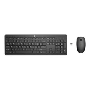 HP 235 – Tastatur-und-Maus-Set – 3-Zonen-Layout, flache Tastenreise – full size – kabellos – 2.4 GHz
