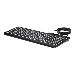 HP 400 – Tastatur – Multi-Device, kompakt, 2-Zonen-Layout, geringer Tastenhub, 12 programmierbare Tasten – hinterleuchtet – USB – QWERTZ