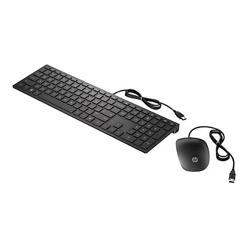 HP Pavilion 400 - Tastatur-und-Maus-Set - USB - Deutsch - Jet Black - für Pavilion 24, 27, 590, 595, TP01