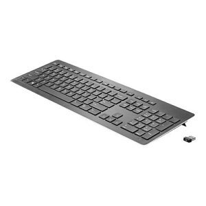 HP Premium – Tastatur – kabellos – 2.4 GHz – Deutsch – Abgeglichenes anodisiertes Aluminium