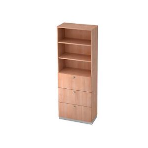 HR-Regalschrank, B 800 x T 420 mm, Nussbaum-Dekor HR-Regalschrank, B 800 x T 420 mm, Nussbaum-Dekor