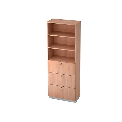 HR-Regalschrank, B 800 x T 420 mm, Nussbaum-Dekor