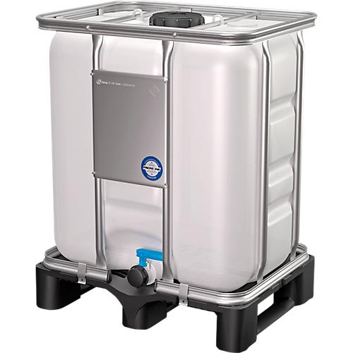 IBC Container, 300 Liter, säurebeständig, unterfahrbar, stapelbar, UN-Zulassung, HDPE, B 800 x T 600 x H 996 mm, natur