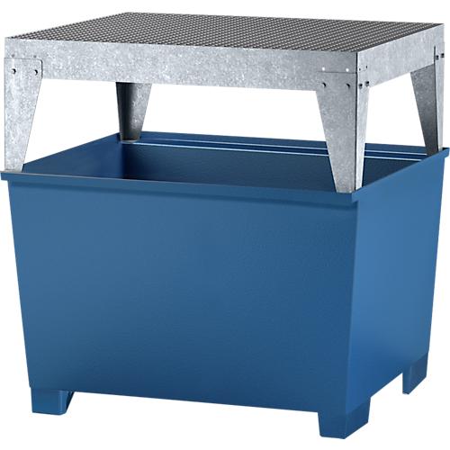 IBC-Station ASECOS, Stahl, mit Abfüllbock u. Staplerschuhen, 1000 l Auffangvolumen, B 1350 x T 1300 x H 1390, lackiert