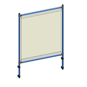 Infektionsschutzrahmen 5900 für fetra Transportgeräte, Stahlrohr/PVC-Folie, brillantblau RAL 5007/glasklar, L 910 x B 49 x H 1410 mm Infektionsschutzrahmen 5900 für fetra Transportgeräte, Stahlrohr/PVC-Folie, brillantblau RAL 5007/glasklar, L 910 x B 49 x H 1410 mm