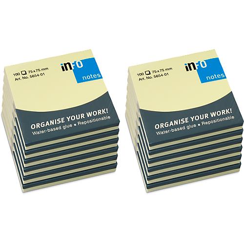 INFO Haftnotizen, 75 mm x 75 mm, 12 x 100 Blatt