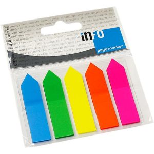 INFO Haftstreifen Page Marker, 12 mm x 50 mm, 5 x 25 Blatt, Pfeil INFO Haftstreifen Page Marker, 12 mm x 50 mm, 5 x 25 Blatt, Pfeil