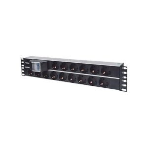 Intellinet 19“ 2U Rackmount 15-Way Power Strip – German Type“, With Double Air Switch, 3m Power Cord – Steckdosenleiste‘ Intellinet 19“ 2U Rackmount 15-Way Power Strip – German Type“, With Double Air Switch, 3m Power Cord – Steckdosenleiste‘
