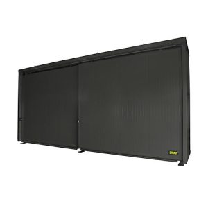 Isolierter Regalcontainer BAUER CEH 75-2, Stahl, Schiebetor, B 7800 x T 1550 x H 3490 mm, grau