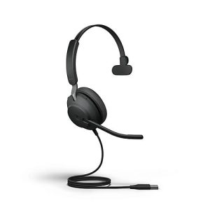 Jabra On-Ear Headset Evolve2 40 MS Mono, monaural, USB-A, kabelgebunden, 3 digitale MEMS-Mikrofone, schwarz Jabra On-Ear Headset Evolve2 40 MS Mono, monaural, USB-A, kabelgebunden, 3 digitale MEMS-Mikrofone, schwarz