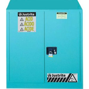 Justrite FM-Chemikalienschrank Classic Sure-Grip® EX, für Ätzmittel, bis 114 Liter, selbstschließende Türen, blau Justrite FM-Chemikalienschrank Classic Sure-Grip® EX, für Ätzmittel, bis 114 Liter, selbstschließende Türen, blau
