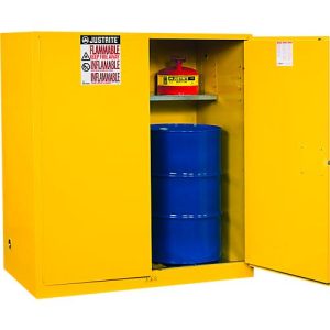 Justrite Sicherheitsschrank Vertical Drum Sure-Grip® EX, für 2 x 110 L Fässer, manuell schließende Türen, gelb Justrite Sicherheitsschrank Vertical Drum Sure-Grip® EX, für 2 x 110 L Fässer, manuell schließende Türen, gelb